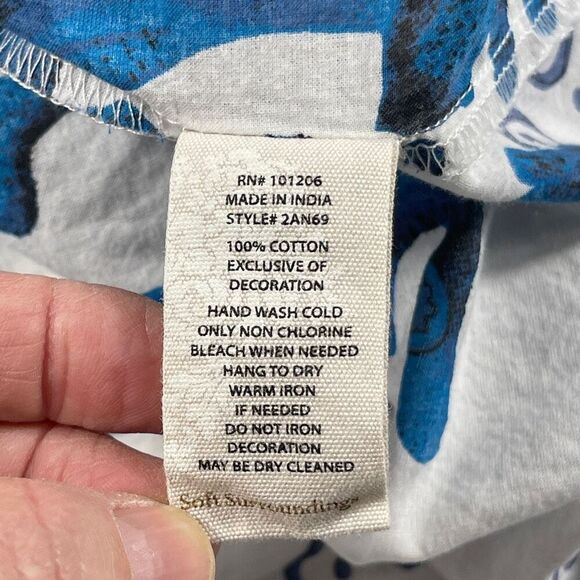 Soft Surroundings Multicolor Sea Life Print Seychelles Cover Up Tunic Blouse XL - Picture 5 of 9